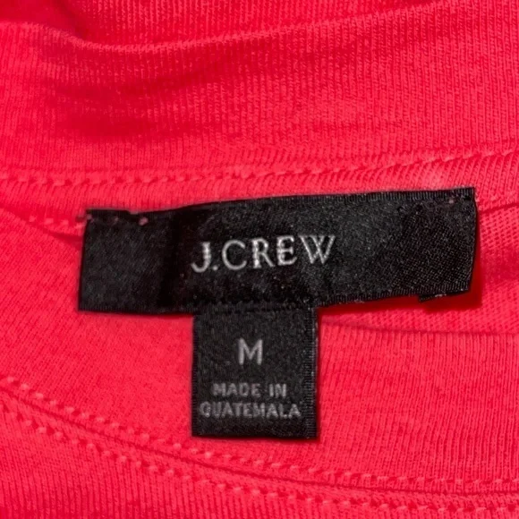 J.Crew Women's Dress Size M Red Short Sleeve Tiered Knee Length Cozy Comfort - Picture 6 of 8